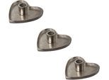Kerzenhalter CREATIV DECO, silber (silberfarben), B:13cm H:4cm T:13cm, Aluminium, Kerzenhalter, Kerzenhalter, in eleganter Herzform, 3er Set
