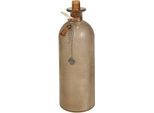 Dekovase AMBIENTE HAUS "Dekoaration Flasche - braun L", braun, B:9cm H:27cm T:9cm, Glas, Vasen, Dekovase