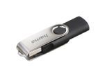 HAMA USB-Stick "Rotate, USB 2.0, Schwarz/Silber", silber (schwarz, silberfarben), 16 GB, USB-Sticks, USB-Stick