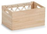 Dekokiste ZELLER PRESENT "Aufbewahrungskiste Boho", Holz", beige (natur), B:30cm H:16cm T:20cm, Paulownie, Aufbewahrungsboxen, Dekokiste, Makramee-Design