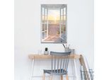 Poster REINDERS "Sonnenuntergang durch das Fenster", beige (farbe bild(er): beige), B:61cm H:91,5cm T:0,1cm, Holzwerkstoff, Bilder, Poster