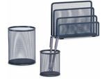 Allzweckkorb ZELLER PRESENT, grau (anthrazit), Metall, Aufbewahrungsboxen, Allzweckkorb, (3-tlg.) Briefbox, Bleistiftbecher, Utensilienbecher