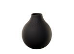 Dekovase VILLEROY & BOCH "Vase Perle Manufacture Collier 12 cm", schwarz (noir), Vasen, Dekovase