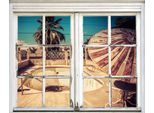 Wandsticker QUEENCE "verlassener Pool", beige (natur), B:40cm H:60cm T:0,1cm, Wandtattoos, Wandsticker, Wandsticker, Wandbild, selbstklebend, 3D, Fenster