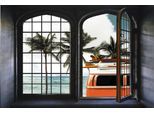 Wandsticker QUEENCE "Surf", bunt, B:60cm H:40cm, Vinyl, Wandtattoos, Wandsticker, Wandsticker, Wandbild, selbstklebend, 3D, Fenster