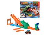 Autorennbahn HOT WHEELS "Hot Wheels Monster Trucks Krokodil Crash Challenge", bunt, Autorennbahnen, Kinder, Kunststoff, Autorennbahn