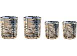 Windlicht CREATIV HOME "Kerzenhalter LEOPARD", gold (goldfarben), H:10cm Ø:9cm, Glas, Kerzenhalter, Windlicht, Teelichthalter aus Glas