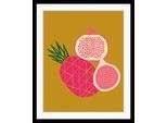 Bild QUEENCE "Anton", bunt (farbe rahmen: schwarz, farbe bild(er): bunt), B:30cm H:40cm, Acrylglas, Holz, Papier, Bilder, Bild, HD Premium Poster-Druck inkl. Holzrahmen