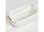 Organizer ZELLER PRESENT "Kunststoff", weiß (weiß, natur), B:33,5cm H:15cm T:18,5cm, Holz teilmassiv, Polypropylen, Aufbewahrungsboxen, Organizer, Aufbewahrungsbox