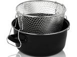 Frittiertopf KRÜGER, schwarz, H:12,3cm Ø:24cm, Töpfe, Frittiertopf, Induktion