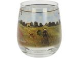 Windlicht GOEBEL "Windlicht Claude Monet- Mohnfeld", bunt, B:8,5cm H:10cm T:8,5cm, Glas, Kerzenhalter, Windlicht