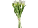 Kunsttulpe CREATIV GREEN "Tulpenbund", grün (weiß), H:32cm, Kunststoff, Kunstpflanzen, Kunsttulpe, aus 6 Einzelstielen
