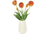 Kunstblume I.GE.A. "Real-Touch-Tulpen", rot, B:17cm H:33cm L:17cm, Kunstpflanzen, Kunstblume, Vase aus Keramik