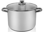 Kochtopf KRÜGER, silber (edelstahlfarben), H:20cm Ø:26cm, Töpfe, Kochtopf, für Induktions-Kochfelder geeignet