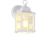 TRIO LEUCHTEN Außen-Wandleuchte "MIRANDE, Hauswand Leuchte Laterne mit Glasschirm, exkl 1x E27 max 40W", weiß (weiß matt), 1, H: 22,5cm, 1 Stk., Leuchten, IP23, Outdoor Wandlampe für wechselbare Leuchtmittel Höhe 23cm, Außen-Wandleuchte