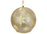 LED-Kerze I.GE.A. "Kugel-Kerze A", gold, B:10cm H:12cm, Glas, Kerzen, LED-Kerze, aus Glas batteriebetrieben mit Timer Adventskranz Adventskerzen
