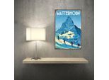 Metallbild QUEENCE "Matterhorn II", weiß (farbe bild(er): weiß), B:20cm H:30cm, Metall, Stahl, Bilder, Metallbild, Stahlschilder