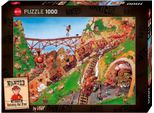 Puzzle HEYE "Getaway Car Fred / Wanted", bunt, Puzzles, KinderB:50cm H:70cm, Pappe, Motiv, Puzzle, Made in Germany, B:50cm H:70cm