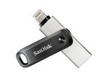 SANDISK USB-Stick "iXpand Go, 256GB, USB 3.0", silber (silberfarben), 256GB GB, USB-Sticks, USB-Stick