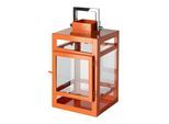 Kerzenlaterne FINK "KENIA, Laterne", orange, B:12cm H:20cm T:11,5cm, Metall, Kerzenhalter, Kerzenlaterne