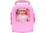 Babypuppe BAYER "Trolley", rosa, Puppen, BabyB:6,5cm, Babypuppe, im Reisekoffer, mit Zubehör, B:6,5cm