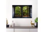 Wandsticker QUEENCE "Bäume", grün, B:60cm H:40cm, Vinyl, Wandtattoos, Wandsticker, Wandsticker, Wandbild, selbstklebend, 3D, Fenster
