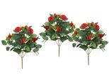 Kunstblume I.GE.A. "Künstlicher Rosenbusch", rot, B:17cm H:34cm L:17cm, Polyester, Kunstpflanzen, Kunstblume, Kunstrose Blume Strauß Bouquet Rosen Rosenbouquet Wildrose