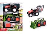 Spielzeug-Traktor DICKIE TOYS "Farm Set", grün (grün, rot), Spielzeugfahrzeuge, Kinder, Kunststoff, Spielzeug-Traktor