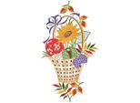 Fensterbild "Fensterbild "Herbstkorb" farbig", bunt, B:17cm H:29cm, Polyester, W. REUTER & SOHN - PLAUENER SPITZE, Fensterbilder, Fensterbild