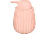 Seifenspender KLEINE WOLKE "Groove", rosa (altrosa), Steinzeug, Dosierspender, Seifenspender, 0,48 Liter Inhalt