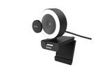 HAMA Full HD-Webcam "Webcam mit Licht, Mikrofon, Fernbedienung (PC-Kamera USB, QHD, 2560p)", schwarz, Camcorder, Beleuchtung, Neigbar, Drehbar, Mikrofon, LED Status, Farbe Schwarz, Full HD-Webcam
