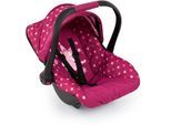 Puppen Autositz BAYER "rosa/goldfarben Schleife", rot (fee bordeaux), Puppenausstattungen, KinderB:34cm H:38cm T:45cm, Kunststoff, Metall, Puppen Autositz, mit Dach, B:34cm H:38cm T:45cm