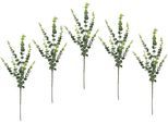 Kunstzweig I.GE.A. "Eukalyptus", grün, B:23cm H:70cm L:10cm, Obermaterial: 100% Kunststoff, Kunstpflanzen, Kunstzweig, 5er Set, künstlicher Blattzweig