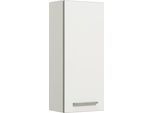 Hängeschrank SAPHIR "Quickset 953 Wand-Badschrank 30 cm breit mit 1 Tür und 2 Einlegeböden", weiß (weiß glanz, weiß glanz), B:30cm H:70cm T:20cm, Holzwerkstoff, Schränke, Hängeschrank, Badezimmer-Hängeschrank in Weiß Glanz mit Griffen in Betonoptik