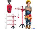 RC-Kran JAMARA "Turmdrehkran Kutter XL 99 IR", rot, Fernlenkfahrzeuge, KinderB:32,5cm H:99cm T:61,5cm, Kunststoff, RC-Kran, LED Licht im Dach, B:32,5cm H:99cm T:61,5cm