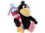 Plüschfigur HEUNEC "Rabe Socke mit Schultüte, 15 cm", schwarz, Plüschfiguren, KinderB:16cm L:13cm T:13cm, Plüschfigur, enthält recyceltes Material, B:16cm L:13cm T:13cm