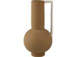 Dekovase OTTO HOME "Stryn, Vase in außergewöhnlicher Form, mit Henkel", beige (creme), B:10,5cm H:20cm T:11cm, Keramik, Vasen, Dekovase, Tischvase aus Keramik, Höhe ca. 20 cm, Keramikvase