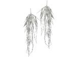 Kunstblume I.GE.A. "Perlenschnur", silber (silberfarben), B:12cm H:65cm L:7cm, Obermaterial: 100% Kunststoff, Kunstpflanzen, Kunstblume, Busch Künstliche Hängepflanze, 2er Set