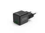HAMA Schnelllade-Gerät "Schnellladegerät (USB-C, PD/QC, extraklein 2,9 x 2,75 x 2,75 cm, 20 W)", schwarz, B:2,75cm H:2,75cm T:2,9cm, Ladegeräte, Schnelllade-Gerät