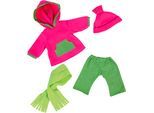 Puppenkleidung BAYER "Hose/Mütze 42-46 cm", grün (grün, pink), Puppenkleidung, Baby, Puppenkleidung