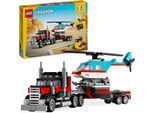 Konstruktionsspielsteine LEGO "Tieflader mit Hubschrauber (31146), LEGO Creator 3in1", bunt, Spielbausteine, Kinder, Kunststoff, Konstruktionsspielsteine, Made in Europe