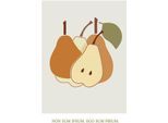 Bild KOMAR "Cultivated Pears", orange (farbe bild(er): orange), B:30cm H:40cm, Holz, Papier, Bilder, Bild, Wandbild zur Dekoration - ohne Rahmen