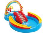 Aufblasbares Spielhaus INTEX "RAINBOW RING PLAY CENTER", bunt, B:297cm H:135cm T:193cm, PVC, Aufblasartikel, Aufblasbares Spielhaus