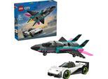 Konstruktionsspielsteine LEGO "Düsenflieger vs. Rennauto (60489), LEGO City", bunt, Spielbausteine, Kinder, Kunststoff, Konstruktionsspielsteine, Made in Europe