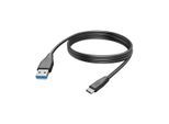 HAMA USB-Kabel "USB-Kabel Ladekabel, USB-C - USB-A, 3 m, Schwarz", schwarz (ohne farbbezeichnung), Kabel, USB-Kabel