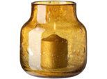 Dekovase FINK "SOLEA", amber, B:19cm H:19cm T:19cm Ø:19cm, Glas, Vasen, Dekovase