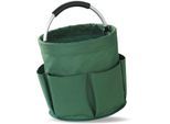Organizer MAXIMEX "Universal-Reinigungs-Caddy", grün, H:26,5cm T:28cm Ø:28cm, Aluminium, Polyester, Aufbewahrungsboxen, Organizer, mit 6 Außentaschen für Gartenwerkzeug, großes Hauptfach, faltbar, 16 l