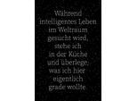 Wanddekoobjekt QUEENCE "Weltraum und Küche", schwarz (schwarz, weiß), B:20cm H:30cm T:0,1cm, Stahl, Wanddekoobjekte, Wanddekoobjekt, Stahlschild, Blechschild, Spruch, Witzig, Wanddeko, retro, 20x30cm