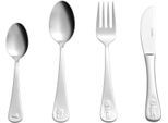 Kinderbesteck LEONARDO "BAMBINI AVVENTURA", silber (silberfarben), 4 Stk., Edelstahl 18/10, Essbesteck-Sets, Kinderbesteck