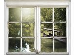 Wandsticker QUEENCE "Steg", grün, B:40cm H:60cm T:0,1cm, Wandtattoos, Wandsticker, Wandsticker, Wandbild, selbstklebend, 3D, Fenster